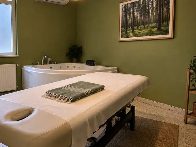 Jakuzili, pencereli aydınlık masaj odası — Harbiye, Masaj Salonun